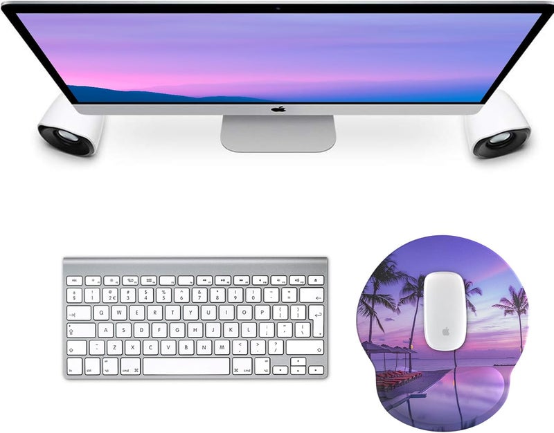 eulps Mouse Pad with Wrist Rest, Comfortable Computer Mousepad with Gel Wrist Support Smooth Surface and Non-Slip PU Base for Pain Relief, Laptop, Office & Home (Mauve Twilight) - Image 2
